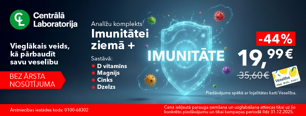 Imunitāte Centrālas laboratorijas novembra piedāvājumi ar karti Veselība