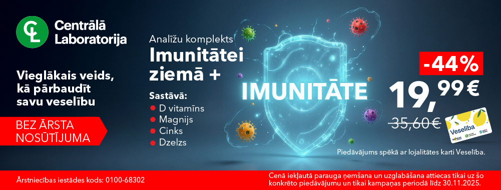 Imunitāte Centrālas laboratorijas novembra piedāvājumi ar karti Veselība