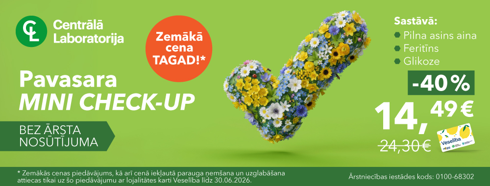 Check Up Pavasara mini check up no Centrālās laboratorijas